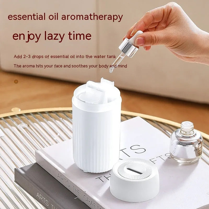 Car simulation flame aroma diffuser automatic sprayer black white ABS plastic 70x70x143mm