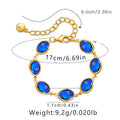 Copper inlay glass geometry bracelet with ellipse motif in blue green multicolor for women fashion OL style