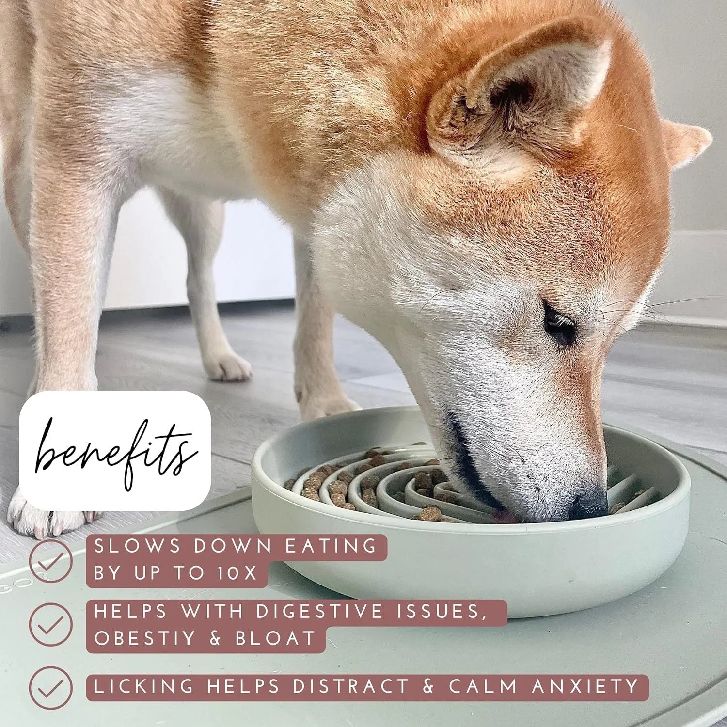 Silicone slow feeder dog bowl with ridges, shown in mustard green colour.