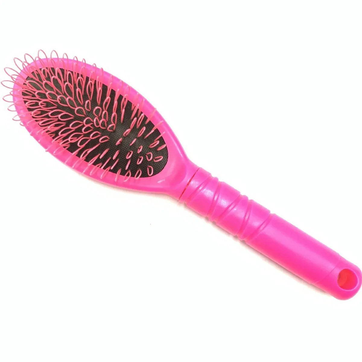 Ring tooth airbag comb in black plastic for hair extension detangling 22x6cm