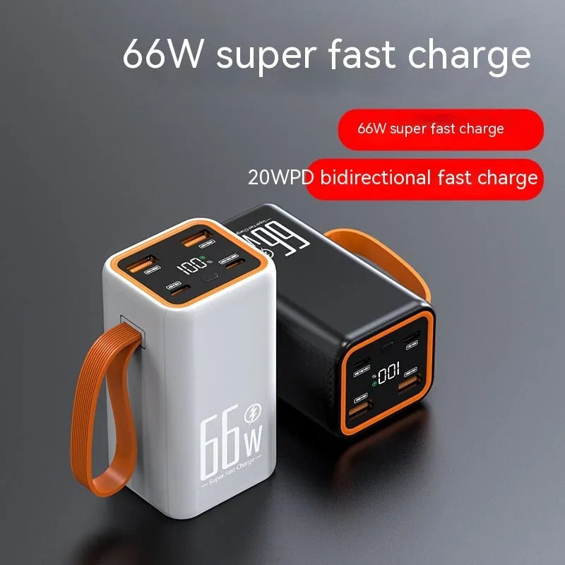 20000 MA fast charge power bank in black or white with creative design