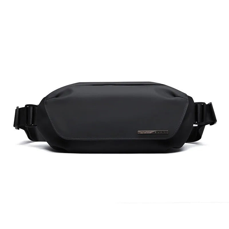Black men's Oxford cloth messenger bag with one-shoulder riding design