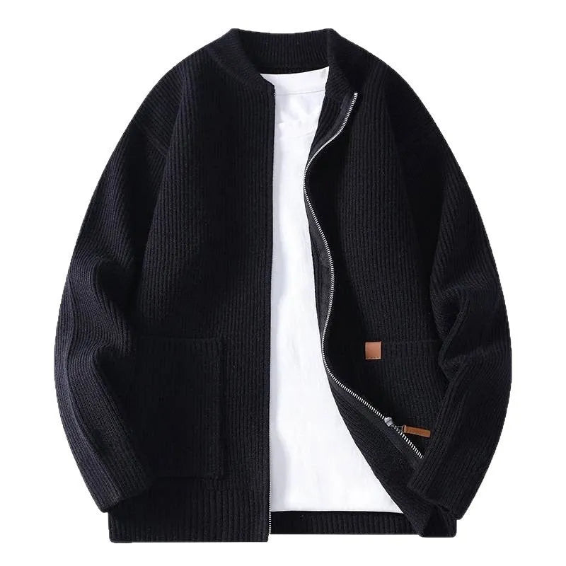 Men's striped sweater cardigan jacket in chemical fibre blend fabric available in multiple colours and sizes