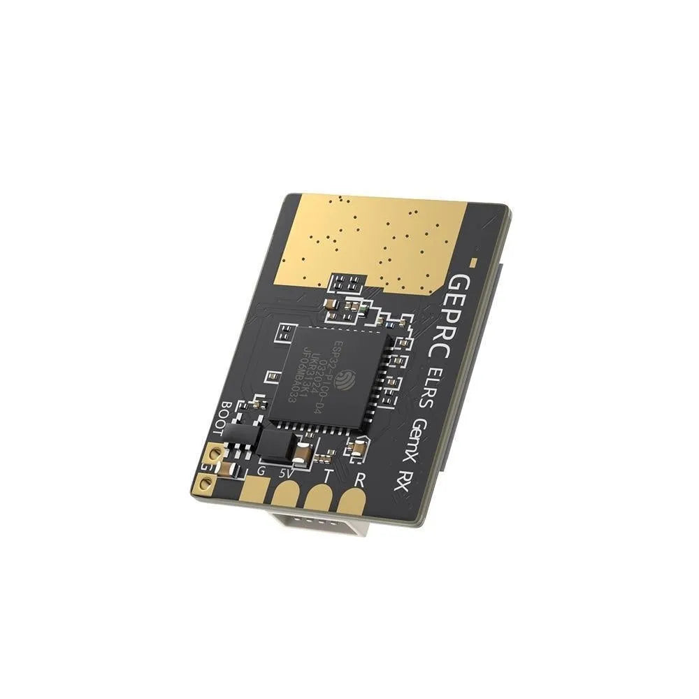 ELRS 915MHz and 2.4GHz dual-band FPV drone receiver with two T-shaped antennas and installation accessories.