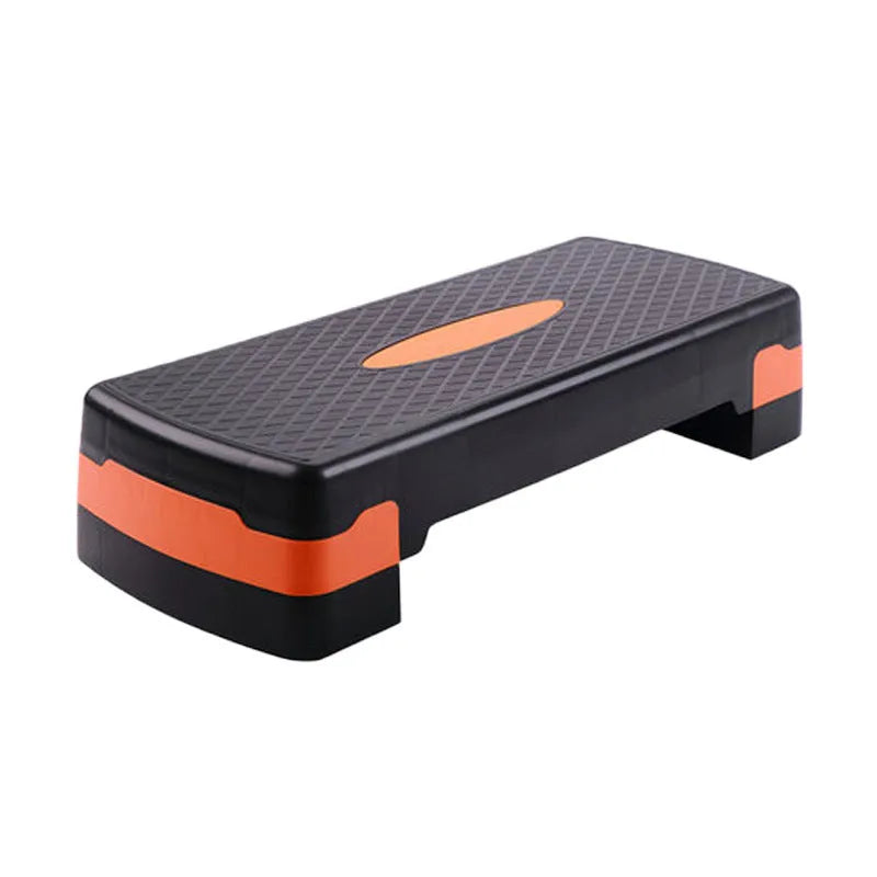 Fit Step aerobics platform with adjustable risers in grey, green, or orange colour options
