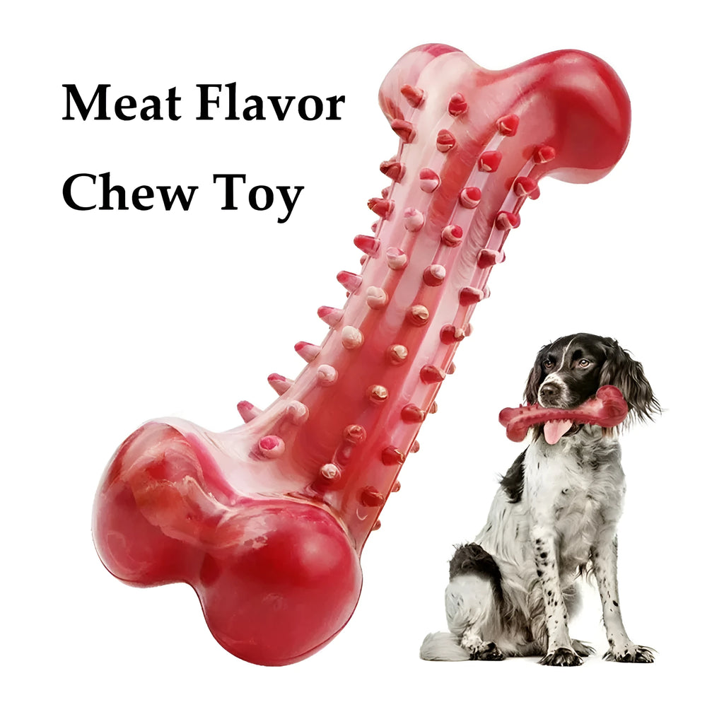 Natural rubber chew toy in red for aggressive dogs - durable construction for heavy chewing