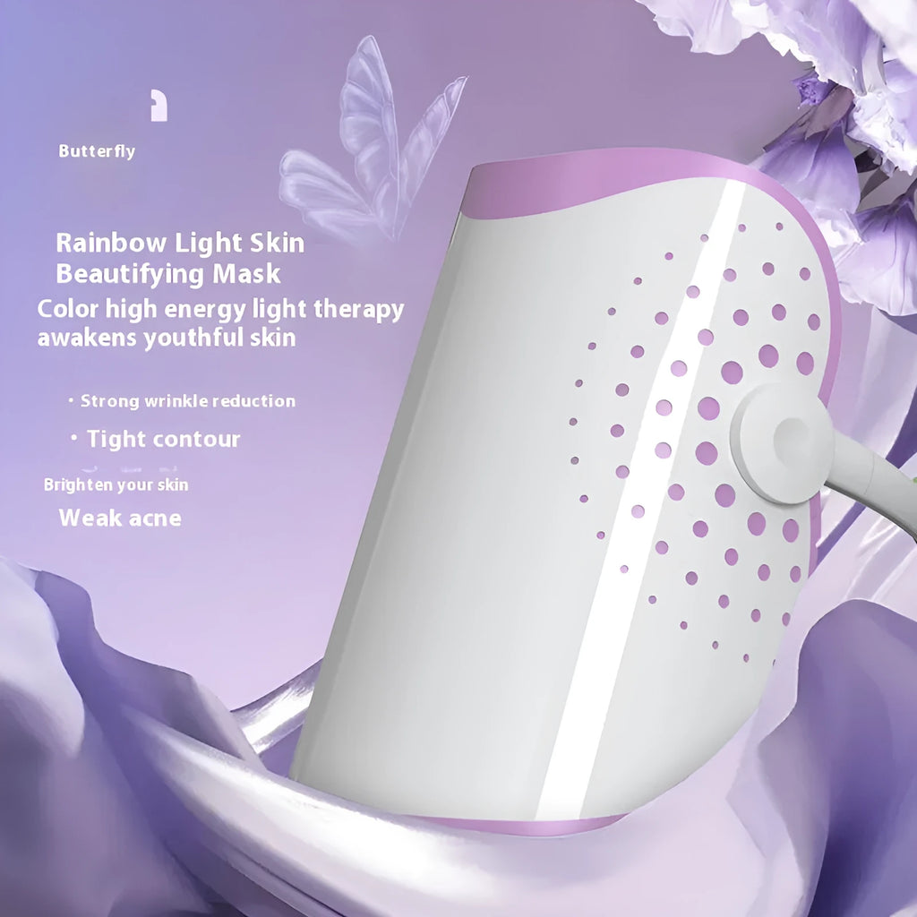 White and purple photon IPL beauty mask with colour light therapy function for home use