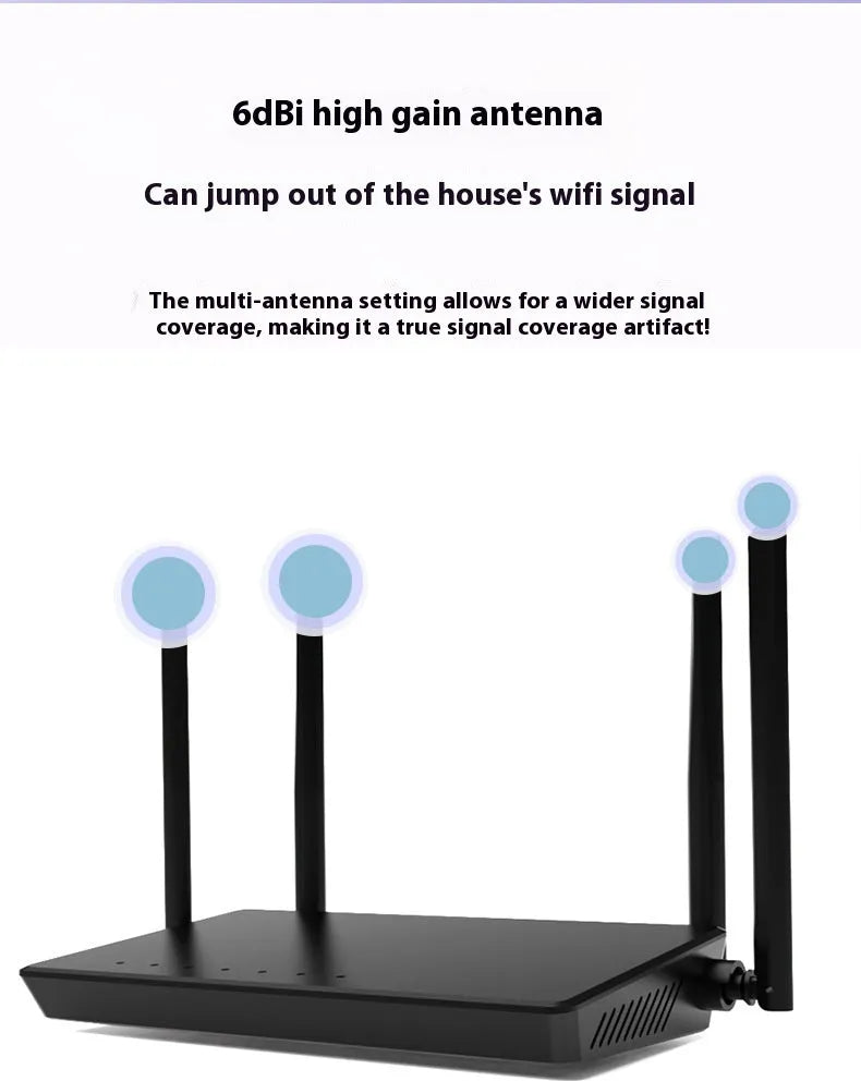 Portable 300m home wifi high-speed router in white with LAN ports and compact design