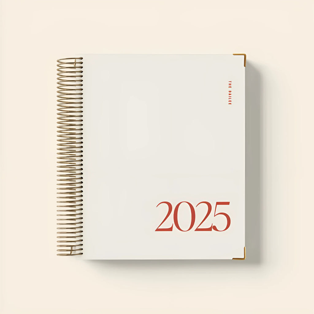 Cherry red daily schedule coil notebook with spiral binding and A5 paper size