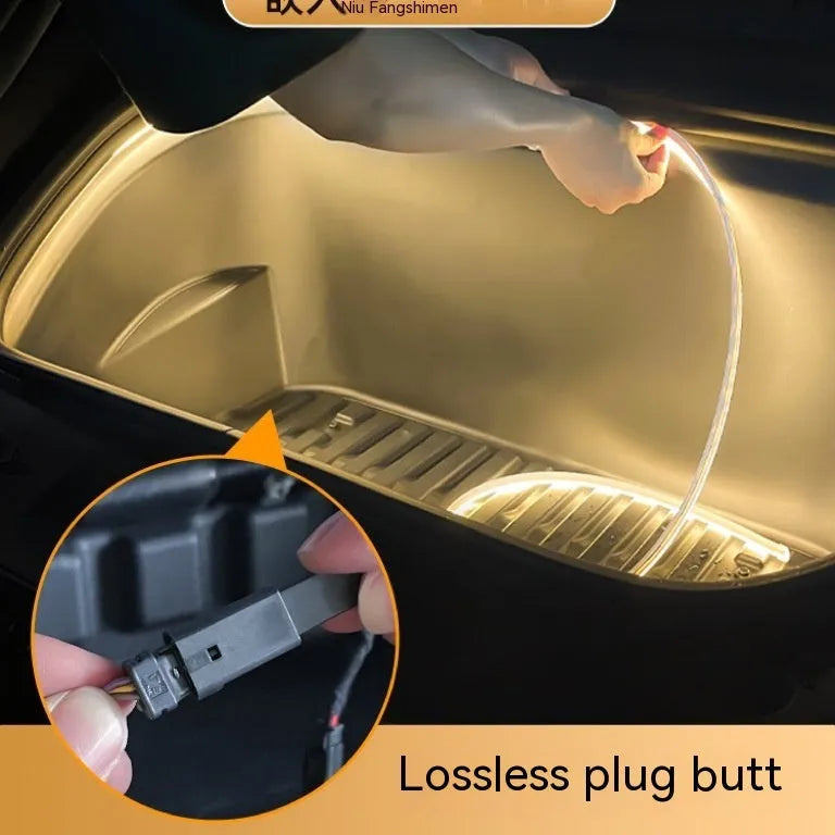 Tesla Model 3/Y front centre console ambience light modification kit with soft silicone light bar in three colour options