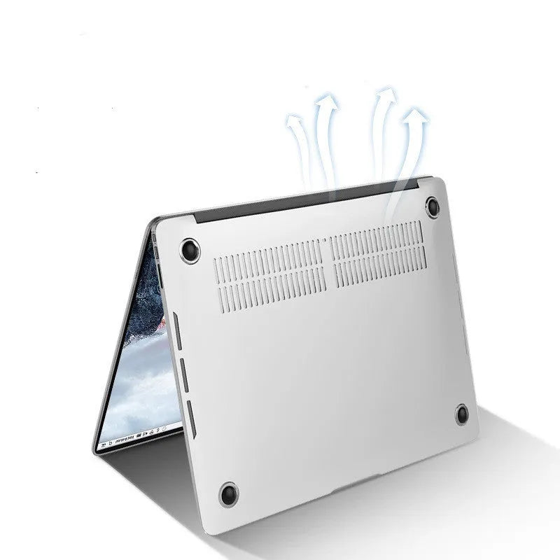 Transparent and black PC hard shell case for Apple MacBook Pro 14 inch and 16 inch laptops