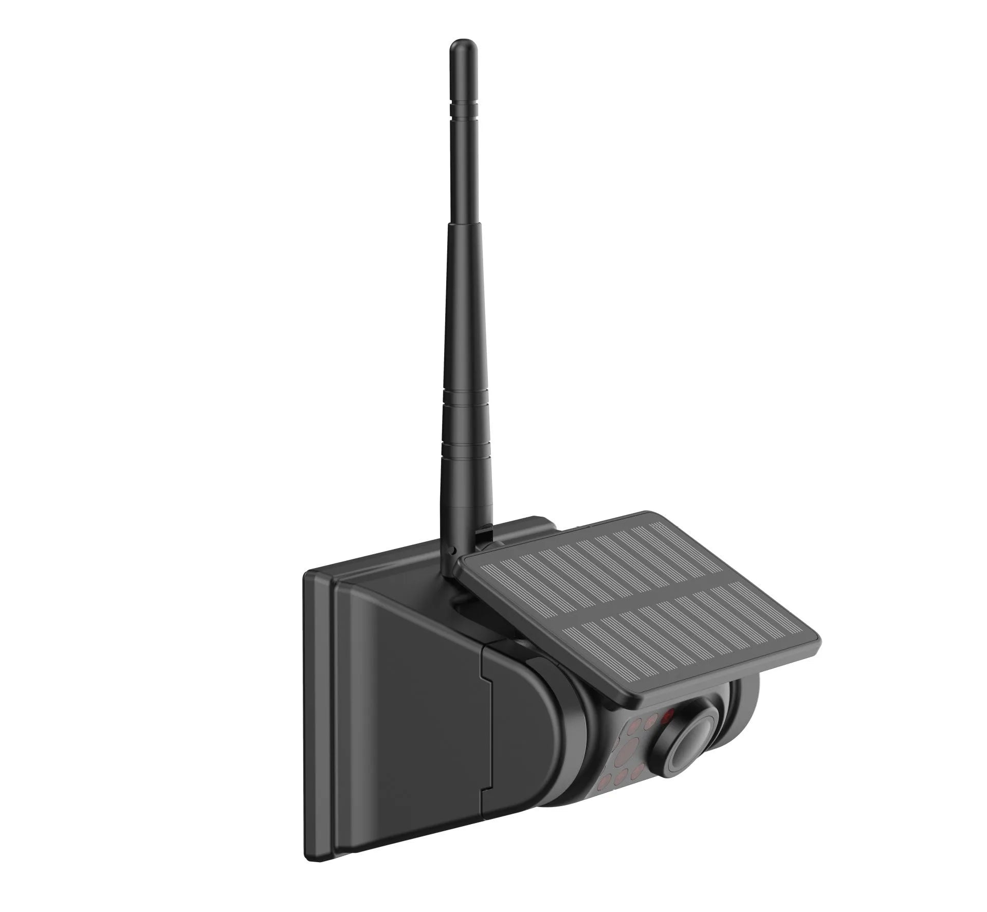 Solar wireless charging reversing camera with magnet suction mount and aluminium alloy shell