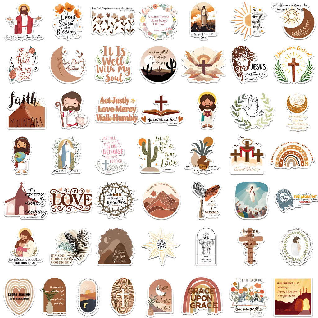 Set of 50 colourful printed graffiti stickers for decoration and personalisation