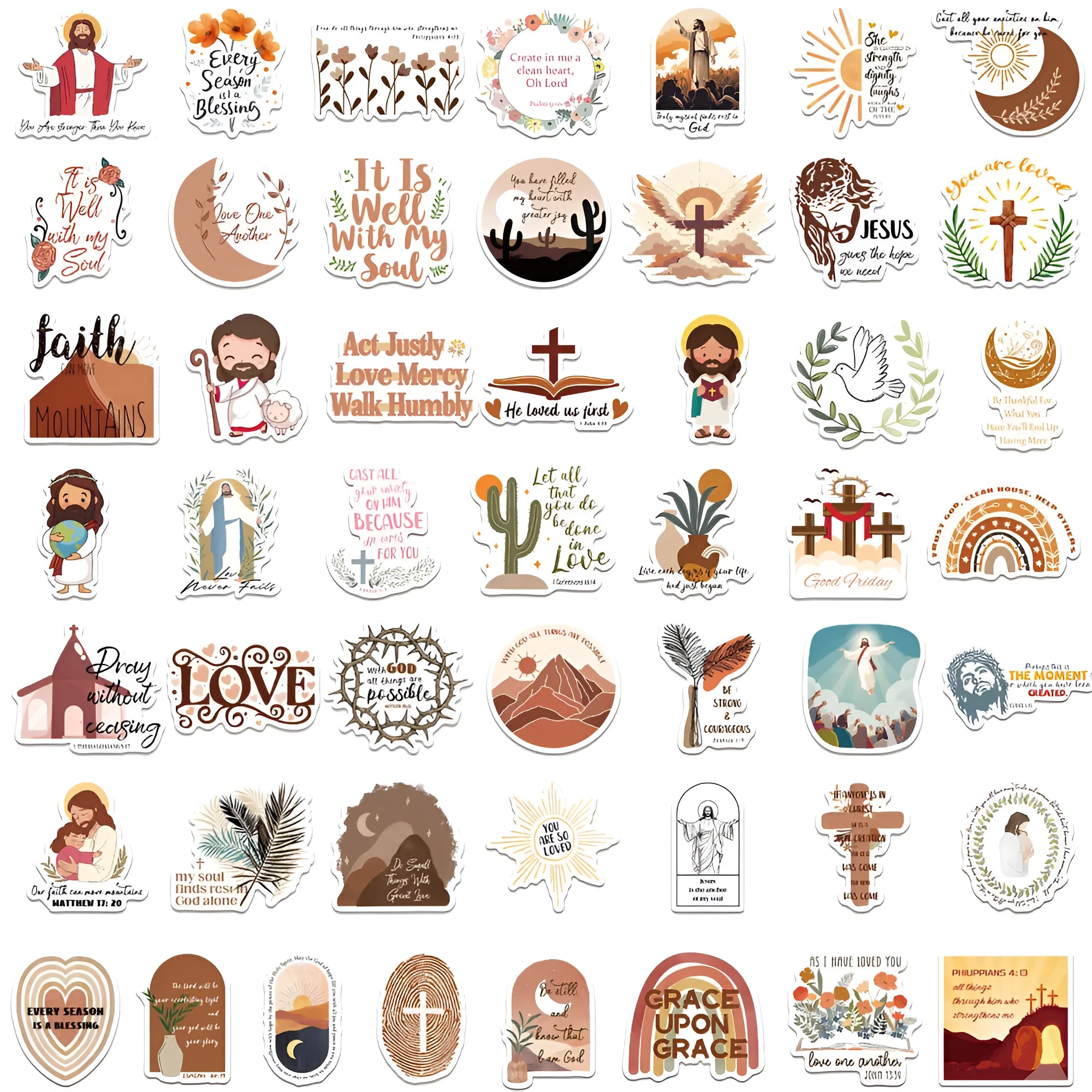 Set of 50 colourful printed graffiti stickers for decoration and personalisation