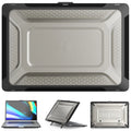 MacBook protective shell case in four colours: cool black, starry sky grey, elegant apricot, and sapphire blue.