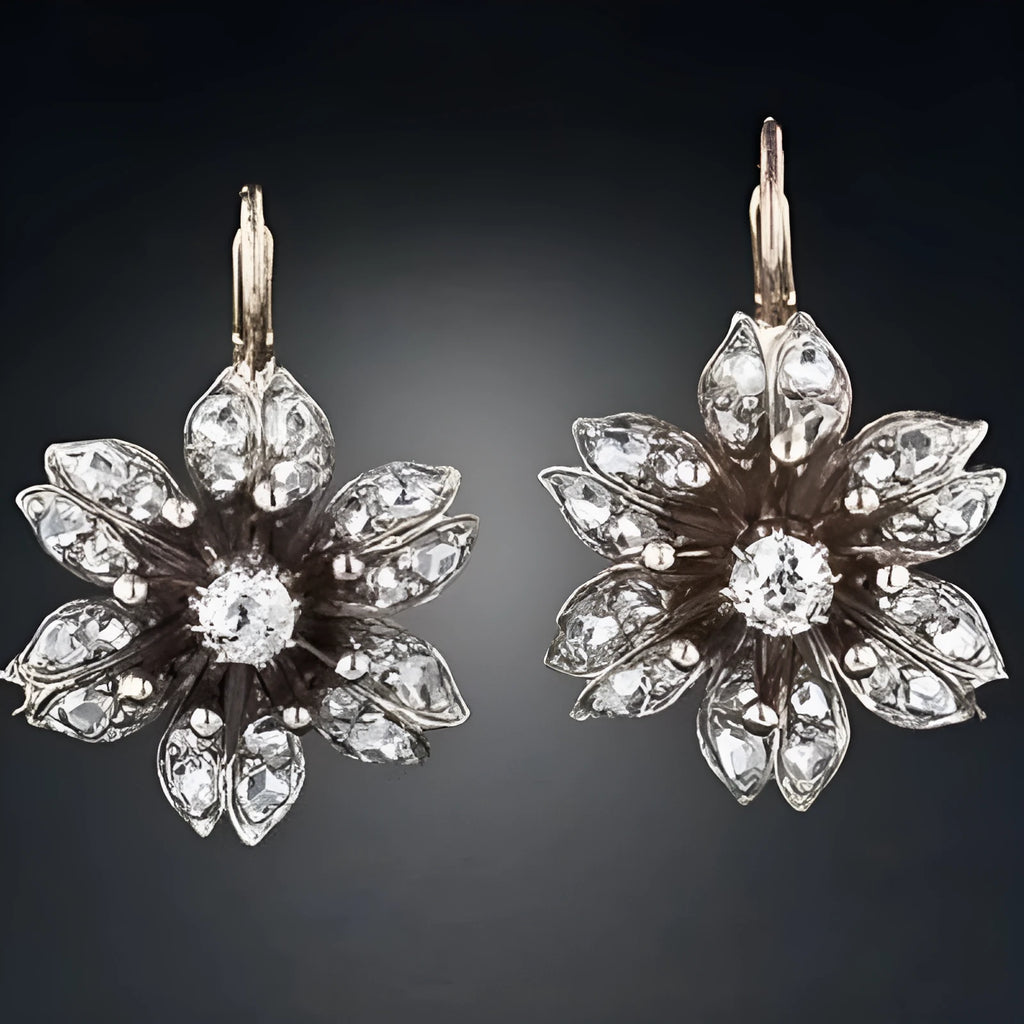 Silver retro fashion creative female earrings with alloy electroplated construction