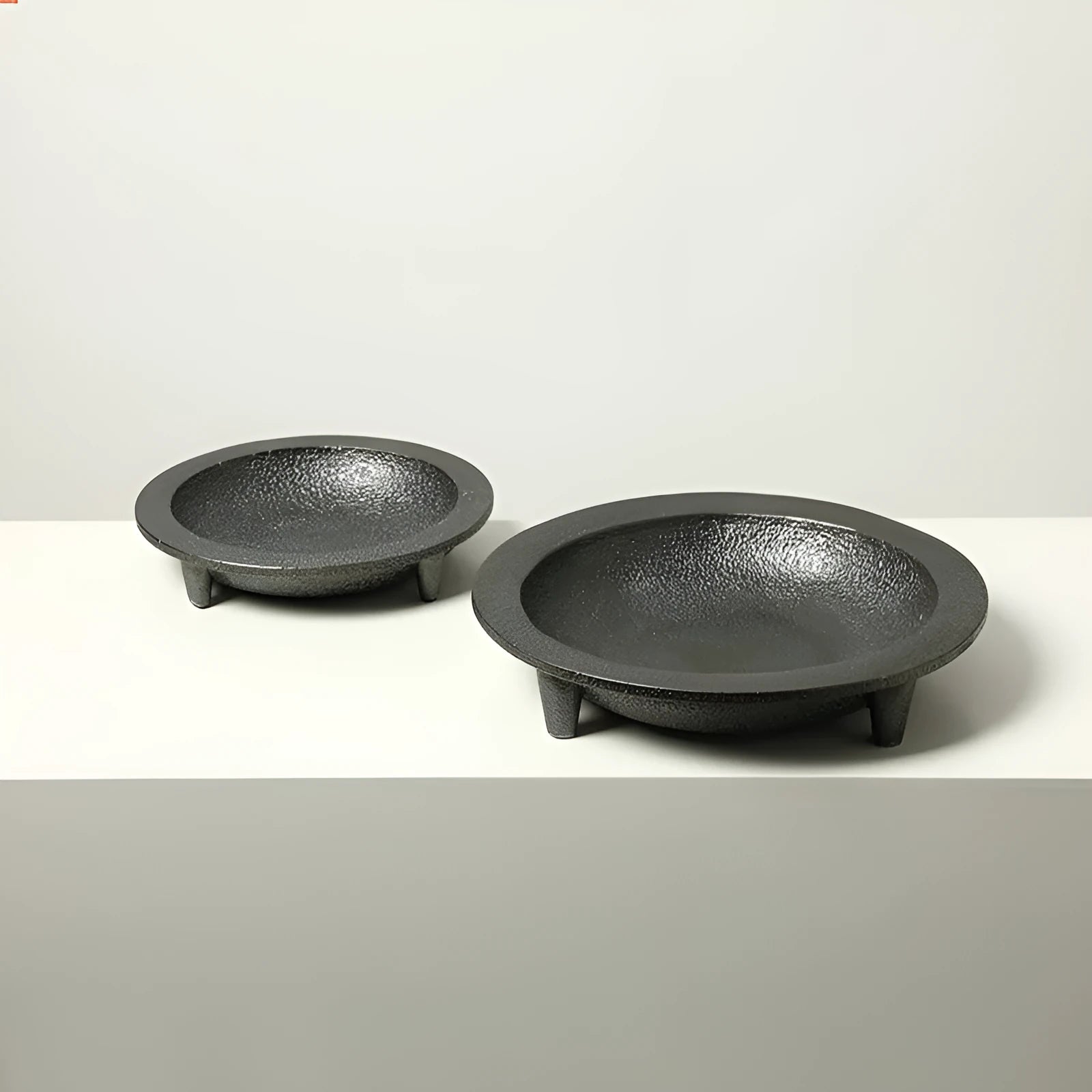 New Chinese style cement fruit plate in large size 32.4 cm wide on a table for home decoration