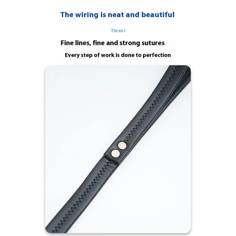 Black and maroon PU leather pet leads showing 1.5m, 2.0m, and 2.5m length options
