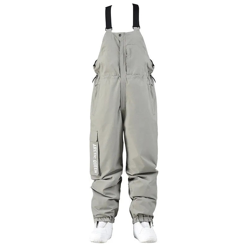 Outdoor ski suit for men and women in light gray, breathable waterproof polyester, sizes S-XXL