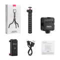 Silver aluminium photography tripod with adjustable height for video vlogging and live streaming