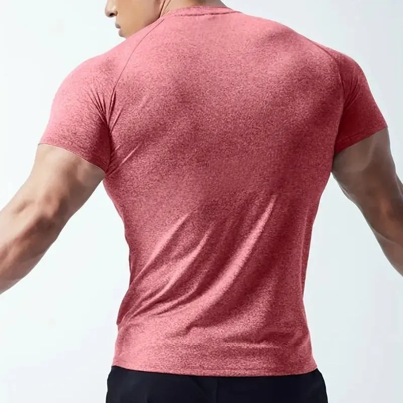 Men's casual stretch short sleeve T-shirt in four colours with quick-drying fabric
