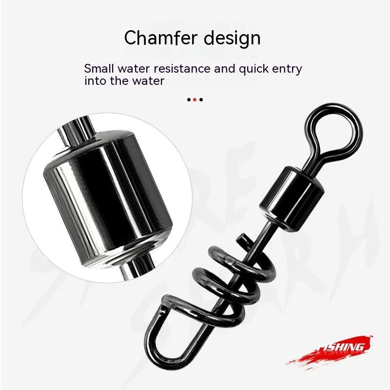 Stainless steel 8-shaped fishing swivel connector in seven sizes from 10# to 3/0