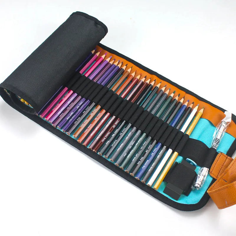 50 colour basswood pencil set for oily painting in a wooden case