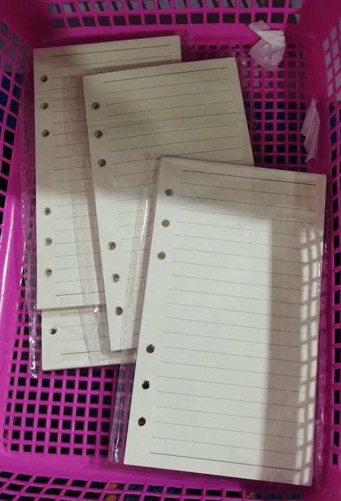 A5 6-hole loose-leaf refill with blank dot matrix horizontal line and square grid layouts on Daolin paper