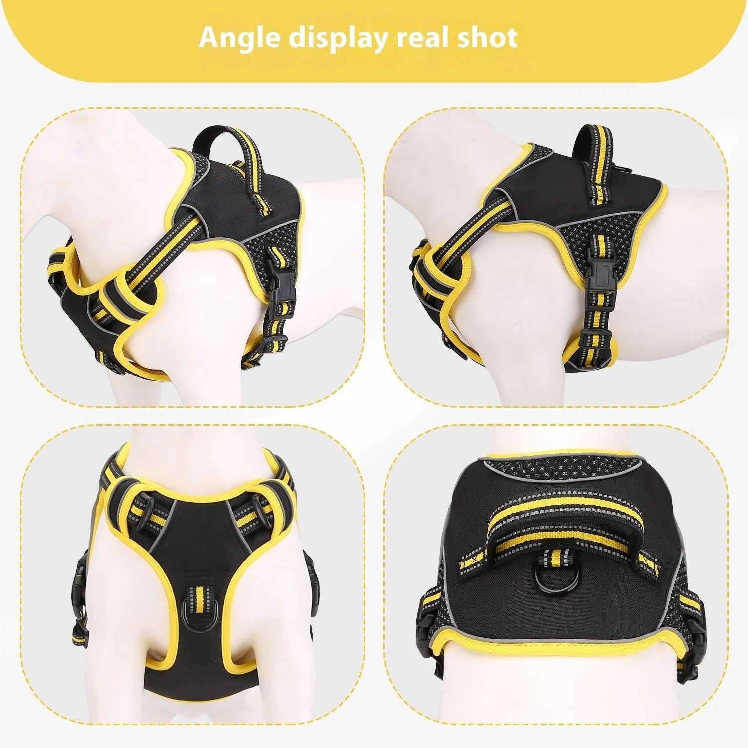 Pet harness dog traction strap in orange polyester anti breaking loose design for outdoor training