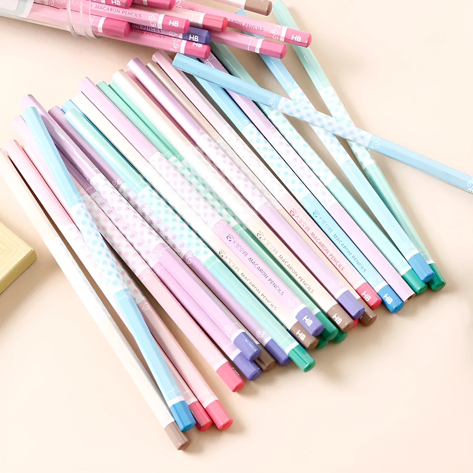 Basswood six-angle pencil with HB refill showing geometric barrel design