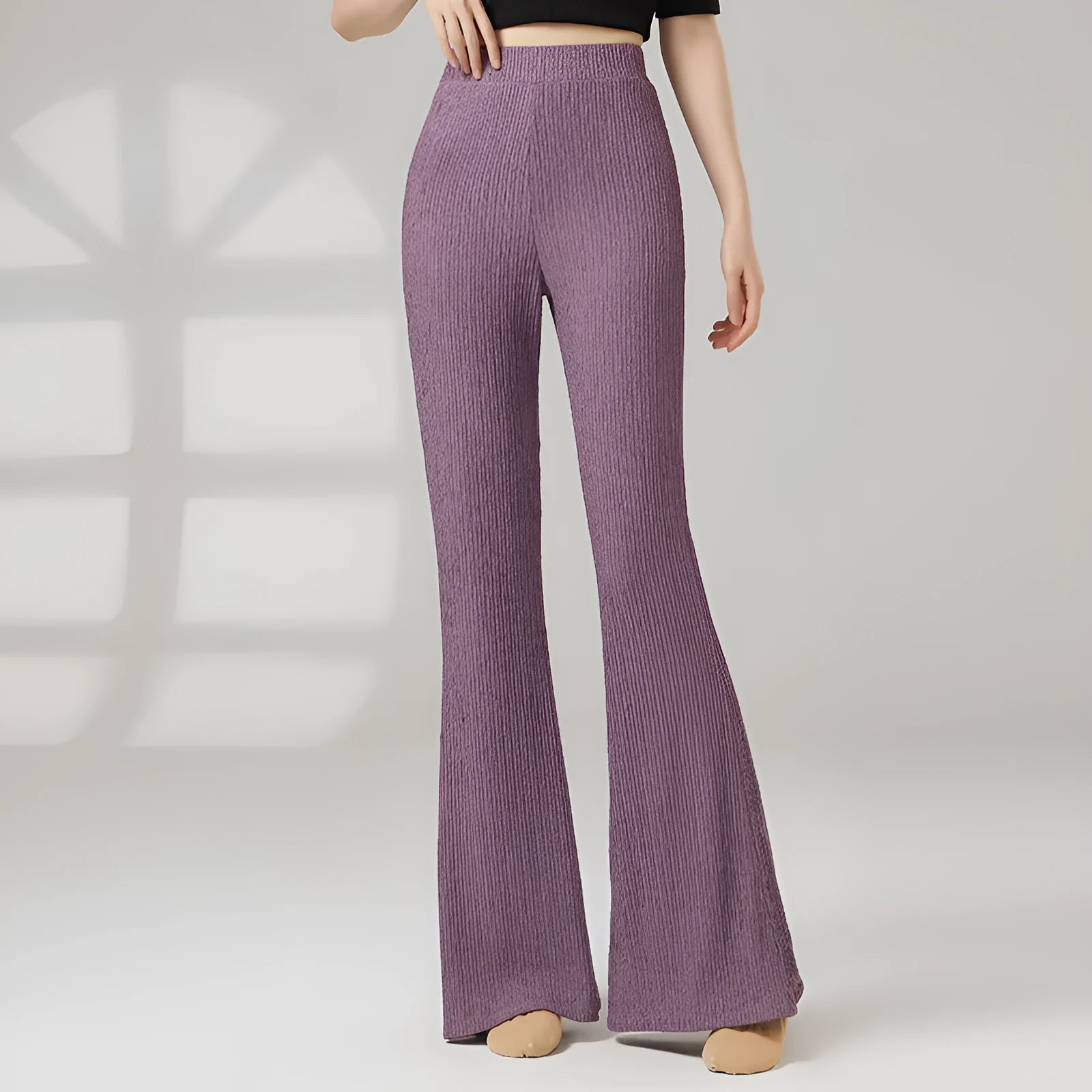 Women's solid colour dance practice trousers for classical and sports dance body training