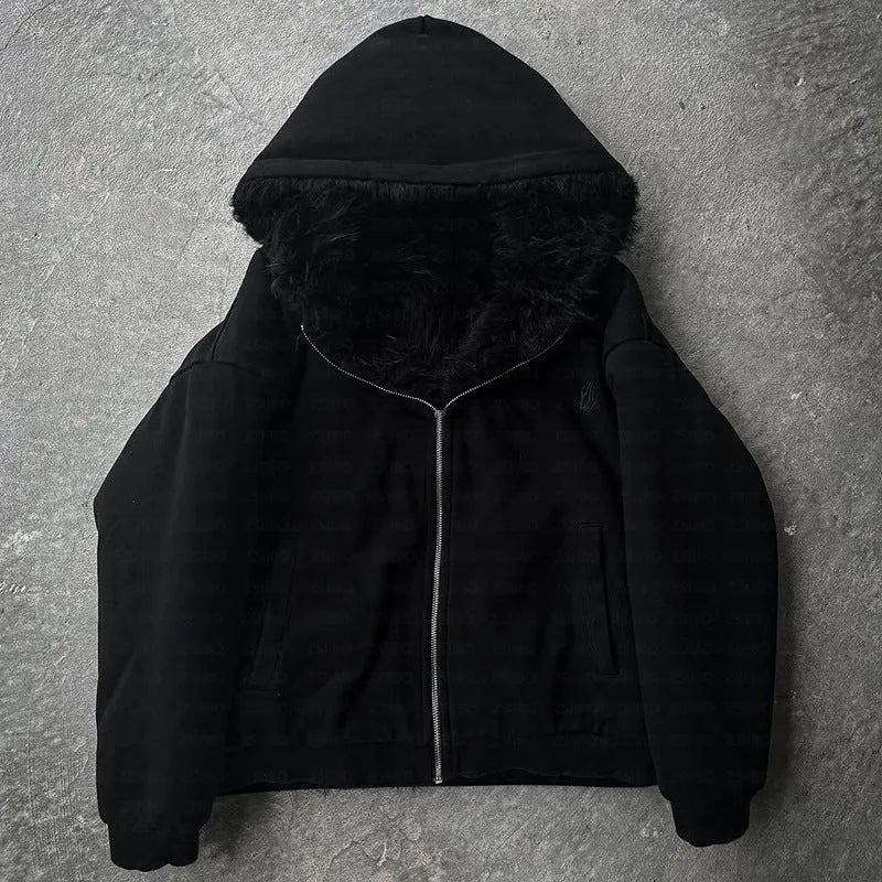 Baggy coat in white or black with loose cardigan style and long sleeves