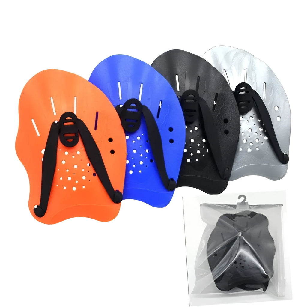 Swimming training paddle webbed aid for freestyle stroke practice in multiple colour options