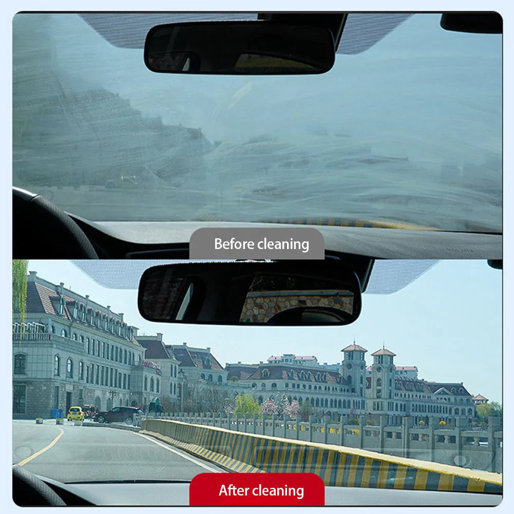 Glass oil film remover cleaning cream paste in tub for car window decontamination.