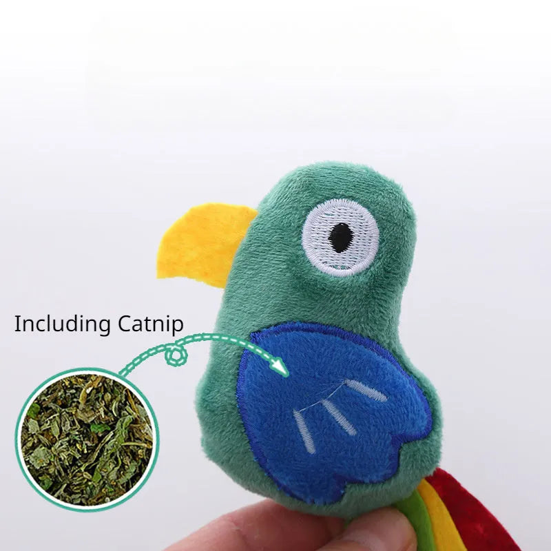 Plush cat toy shaped like a cow with catnip filling for feline play