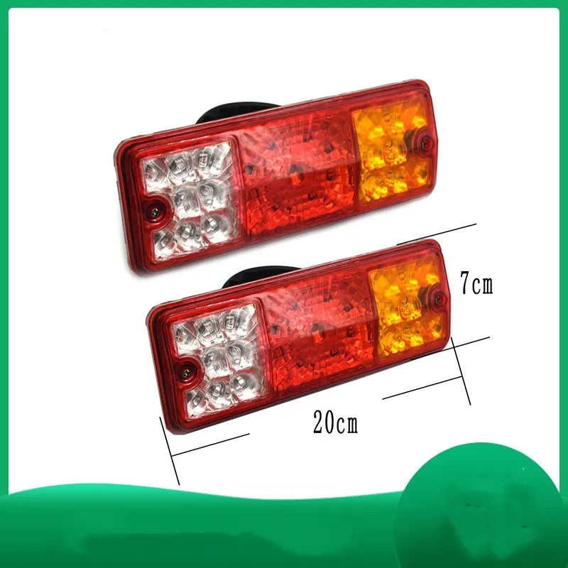Black electric tricycle taillight measuring 200mm by 70mm with integrated shell design