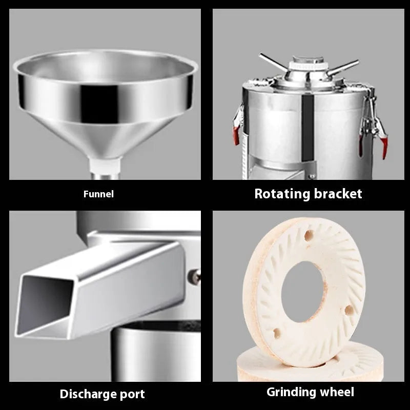 Electric sesame paste machine stainless steel aluminium polishing 33x30x63cm 100mm grinding wheel