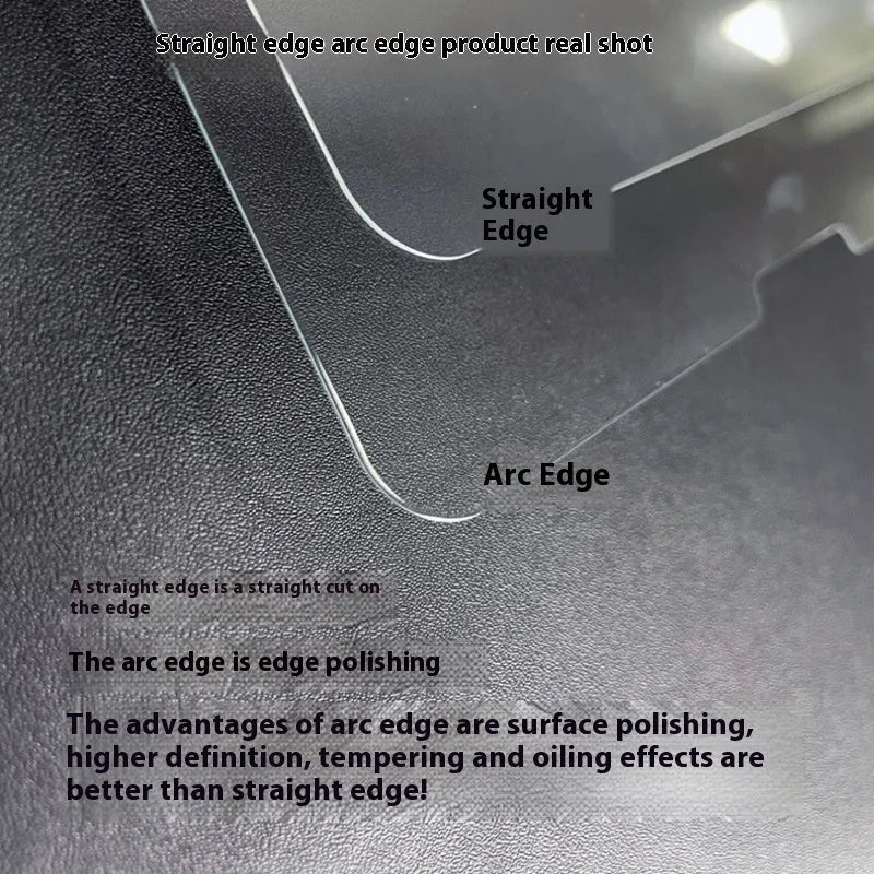 Tempered glass screen protector for Samsung Galaxy tablet showing HD clarity and edge design.