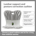 Ergonomic waist support cushion for office chairs in grey colour showing contoured shape
