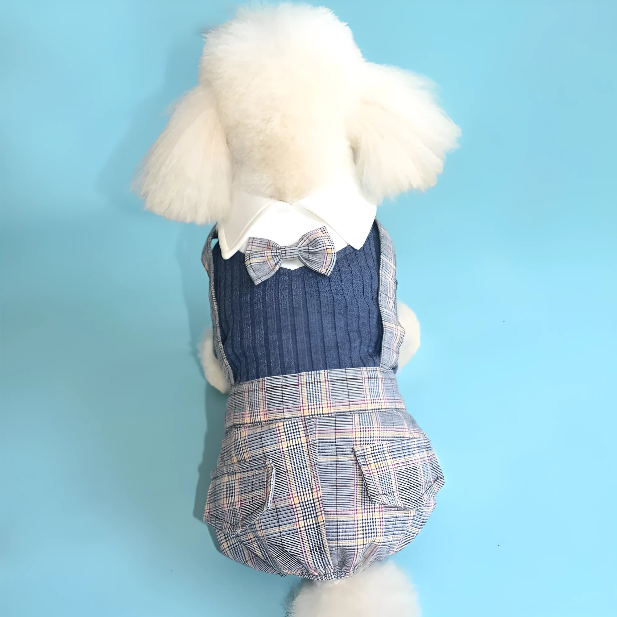 Orange cotton dog shirt for small pets with suit-style design