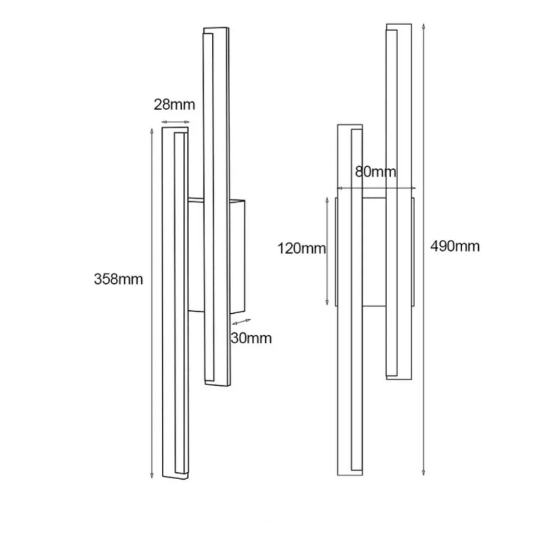 500mm gold linear wall lamp with three colour temperature settings for modern interiors