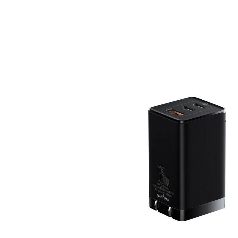White 12V multi-port direct charger for lithium batteries with USB and Type-C interfaces, side view