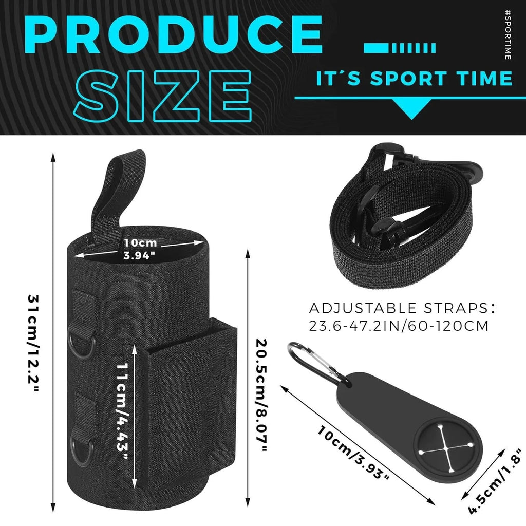Magnetic fitness outdoor waterproof large capacity cup cover in black cloth with magnetic closure, packed size 21x15x5 cm