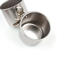 Stainless steel birdcage feeder in natural colour, shown in small, medium, and large sizes