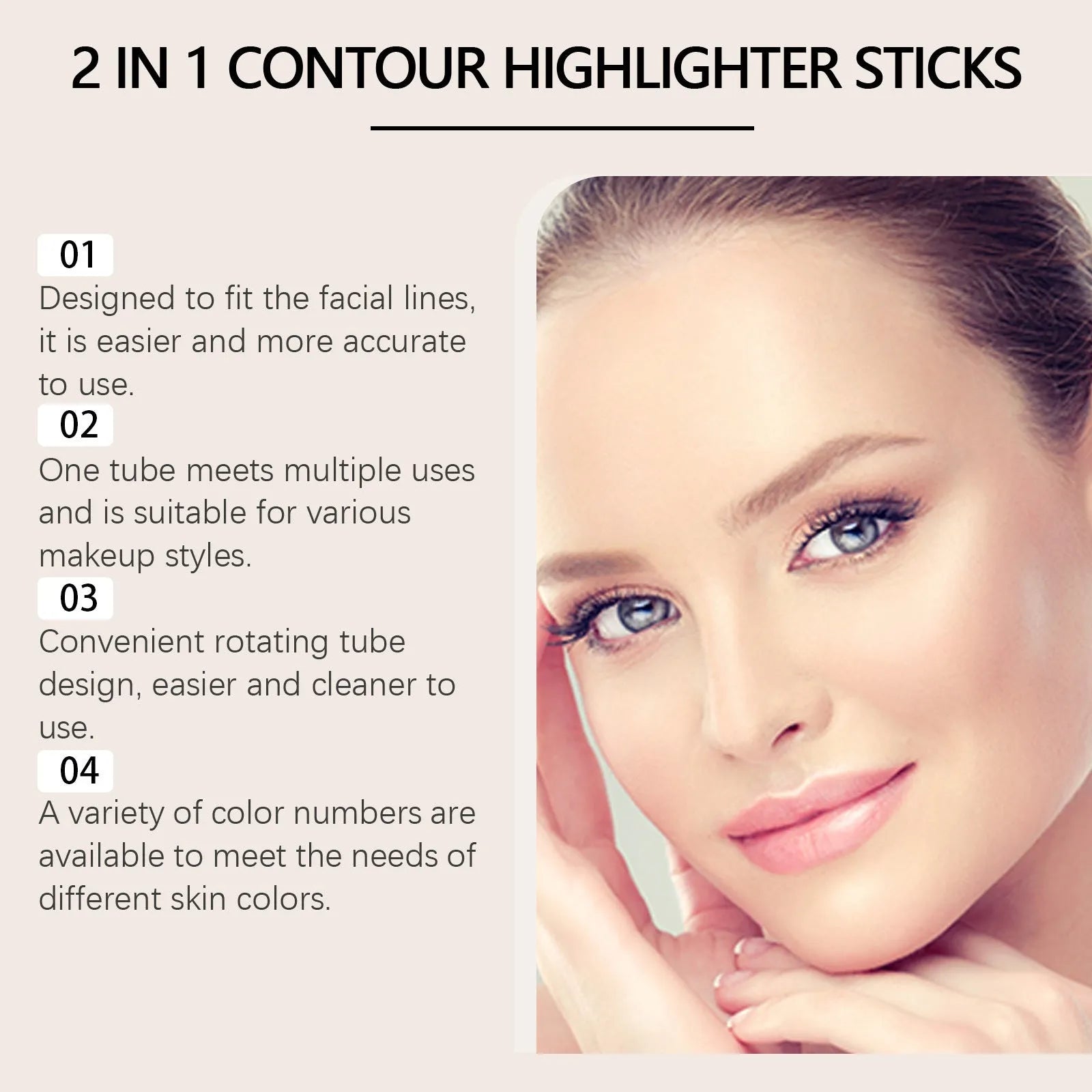 2-in-1 outline highlighter highlighter repair pen in compact packaging with 7g net content, packing size 2.2 x 11 cm, in ivory white dark brown