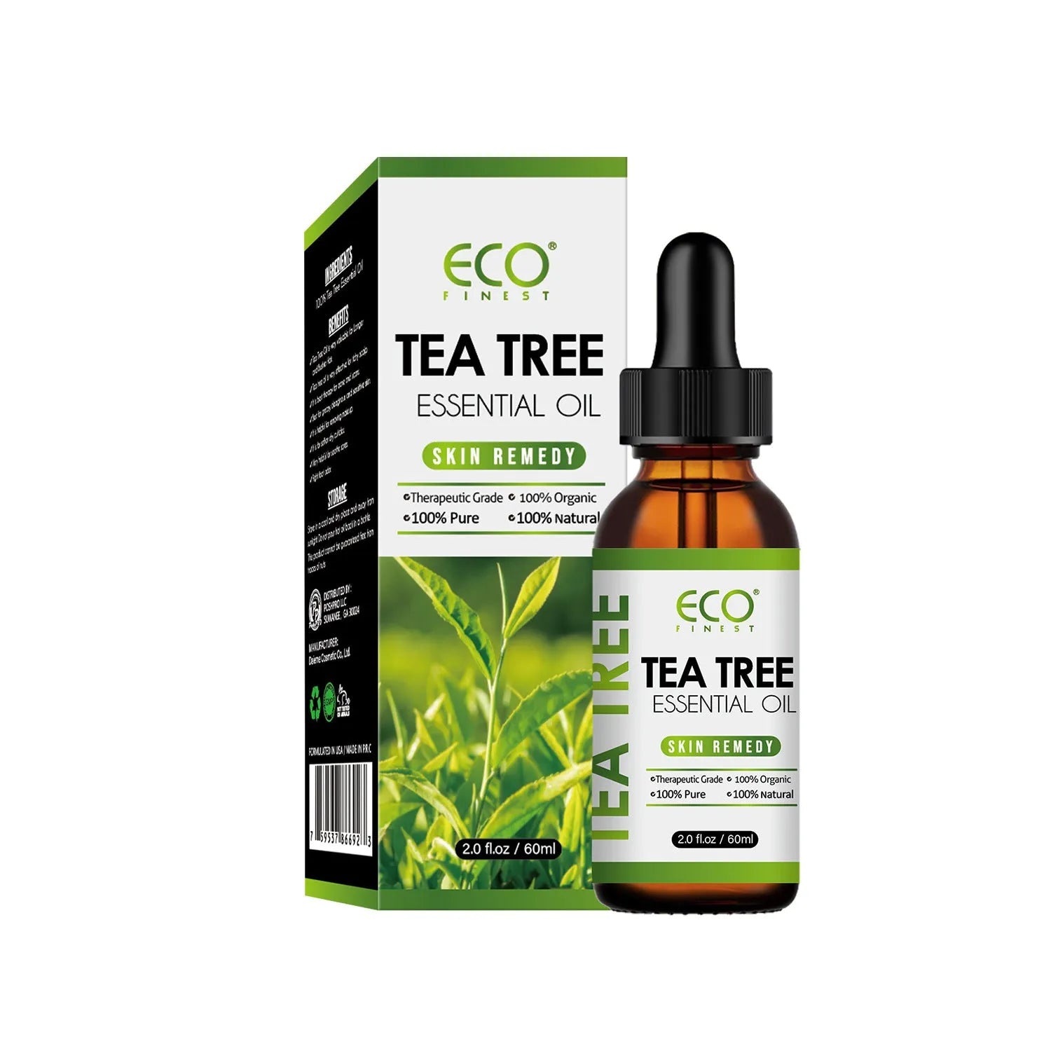 Essential tea tree oil massage oil 60ml bottle for acne skin