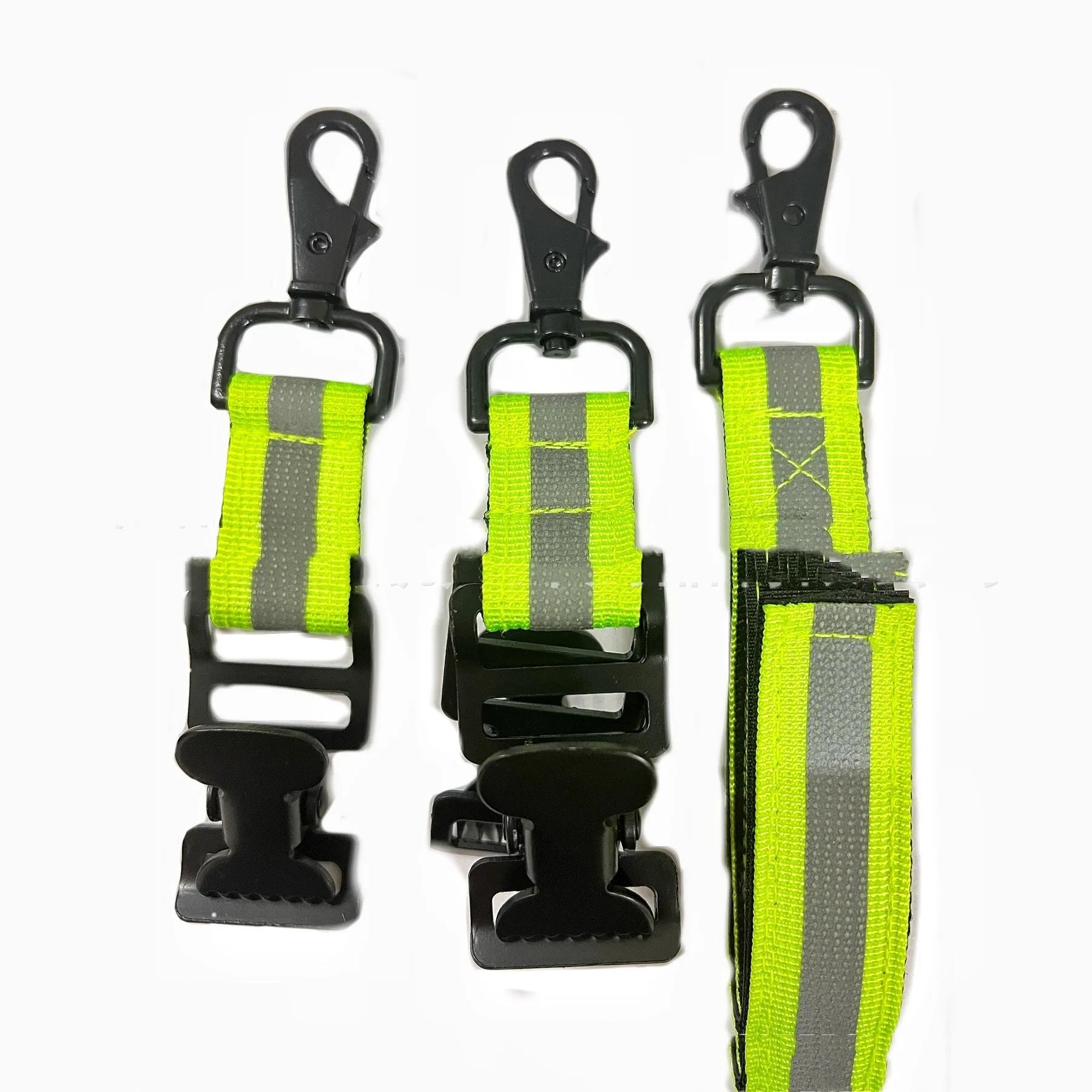 Fluorescent green universal safety clip with metal buckle for fireman gloves organisation