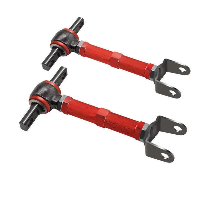 Blue and red aluminium alloy rear pull rods for Honda Civic EP3 ES suspension modification.