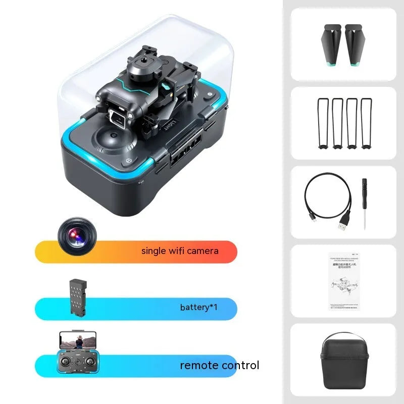 Fully obstacle avoidance four-axis drone with optical flow hover and dual camera for aerial photography