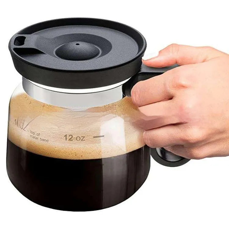 Transparent borosilicate glass coffee maker with silicone cover, modern simple design